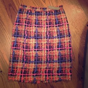 J Crew Collection Pencil Skirt in Electric Plaid