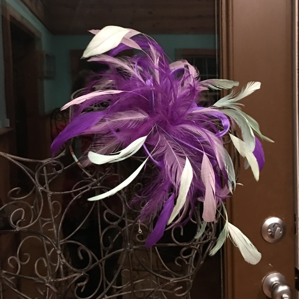 Custom purple/green gorgeous Derby fascinator hat