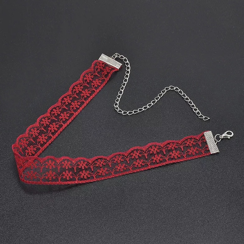 Red Lace Delicate Choker.