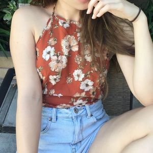 Floral halter romper