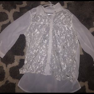 Abercrombie Kids, white, long sleeve button up