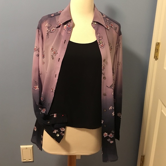 Liz Claiborne 💯 % silk blouse set - Picture 2 of 4