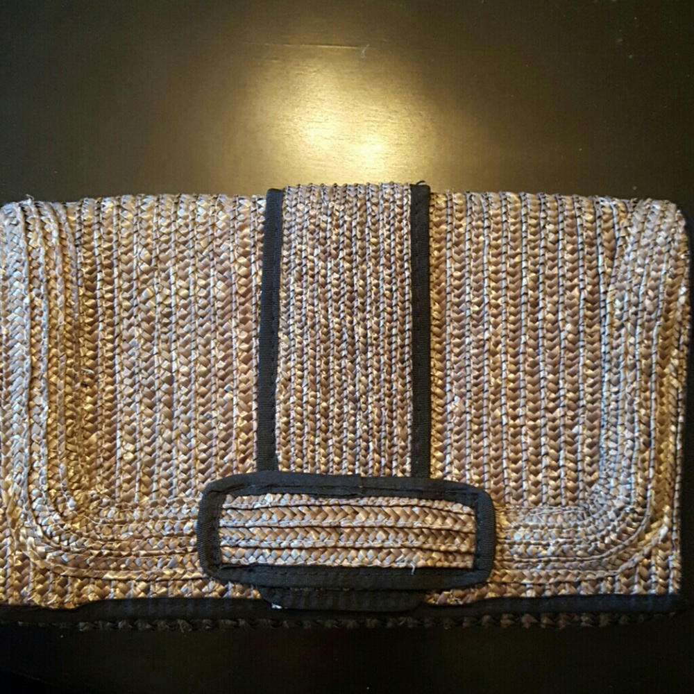 Large straw clutch  or shoulder bag