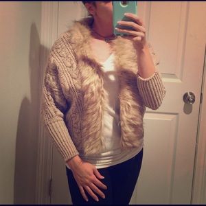 Small faux fur cardigan