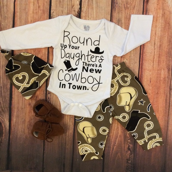 baby boy western onesies