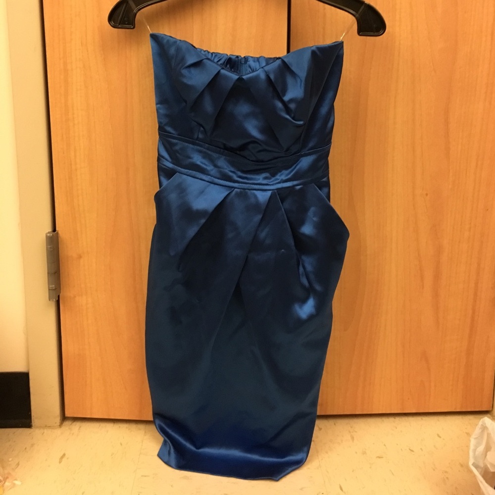 Shiny teal cocktail dress