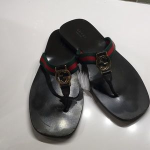 Authentic Gucci Signature Leather Flip Flop