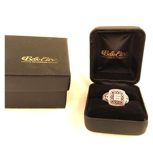 Diamond and sterling silver ring