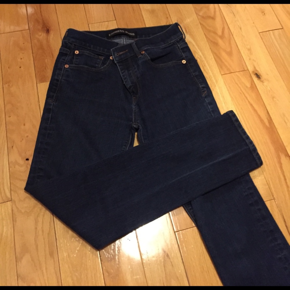 Express dark skinny jeans, size 4S