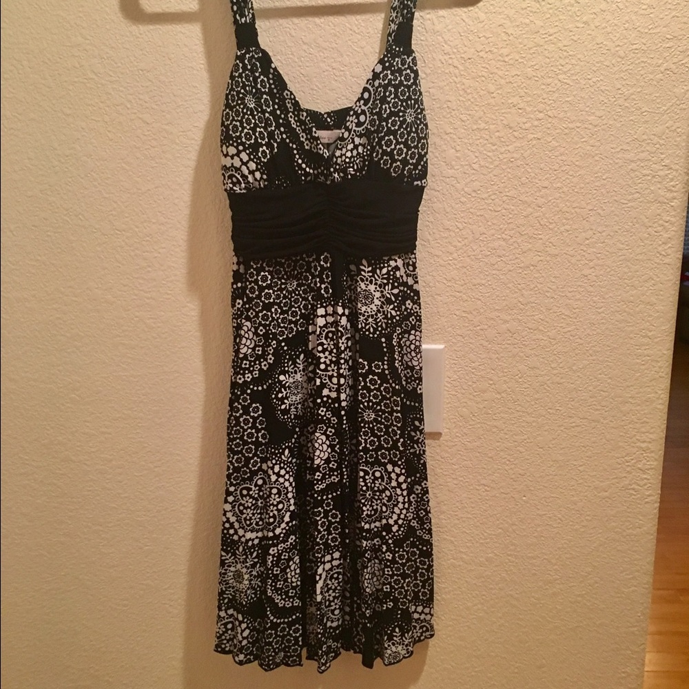 Black and white floral dress