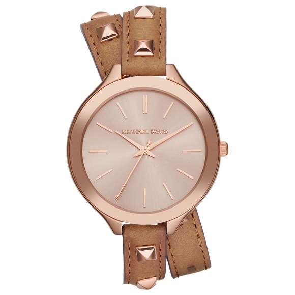 RARE Michael Kors Slim Double Wrap Watch w/ Studs* - Picture 1 of 6