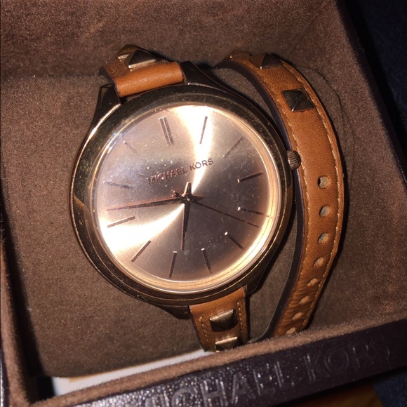RARE Michael Kors Slim Double Wrap Watch w/ Studs* main image 4
