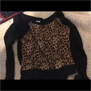 This is a pink leaperd set both xs