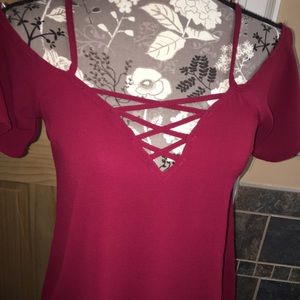 Off the Shoulder Lace-Up Top