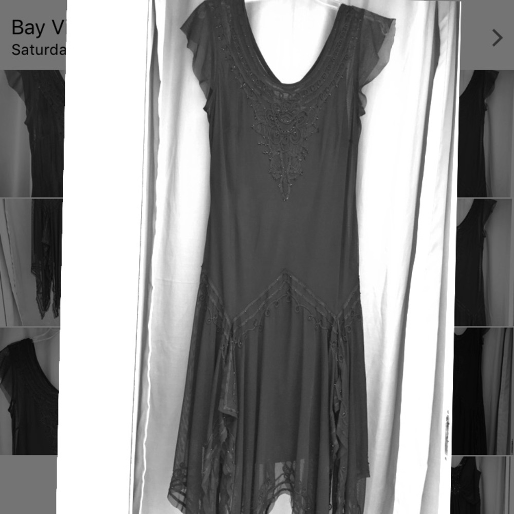 Black Lacey cap sleeve dress