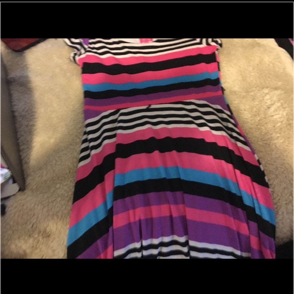 This is a flowy colorful dress