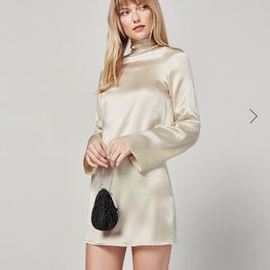 $150 Ivory silk open back cocktail dress