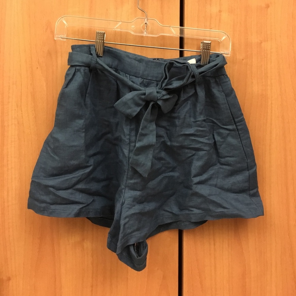 Blue canvas walking shorts