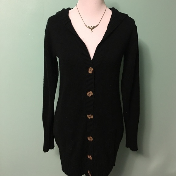Derek Heart Sweaters - Long Black Cardigan