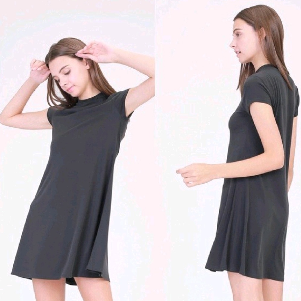 NWT Black Mock Neck Swing Dress