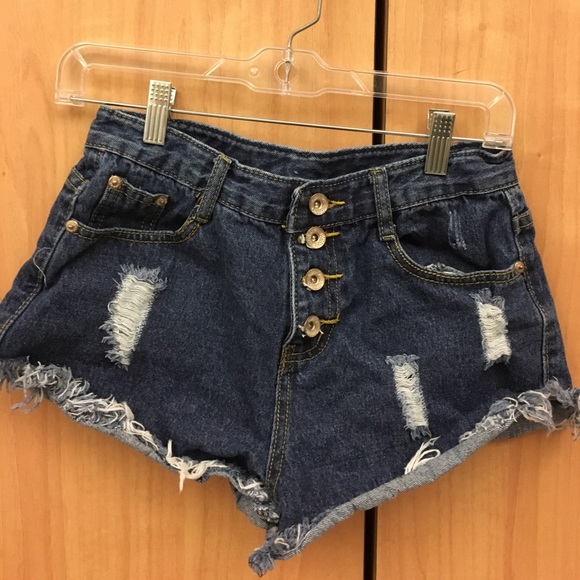 4 button jean shorts - Picture 1 of 3
