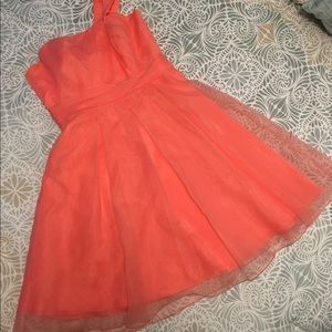 Bridesmaid prom short coral mango dress sz 8