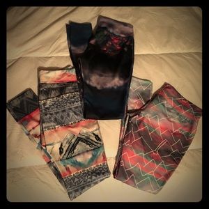 Yoga pants, mountain patterns