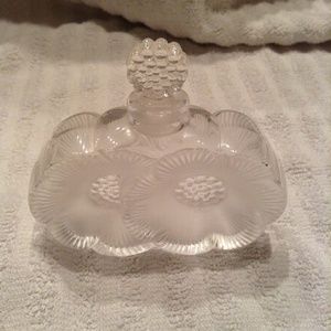 Lalique Deux Fleurs Glass Crystal Perfume Bottle