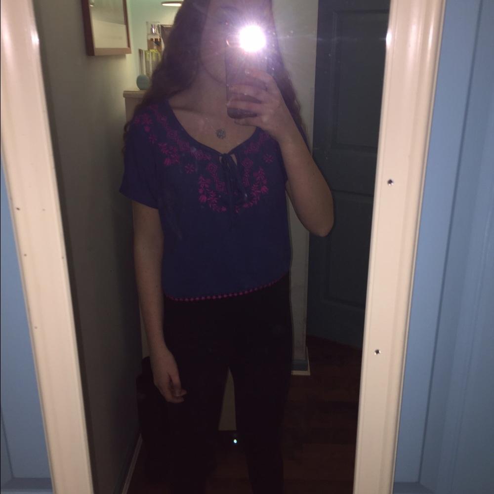Blue crop top