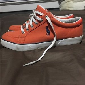 Orange polo canvas shoes size 13