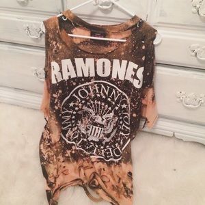 Distressed band t-shirt dress