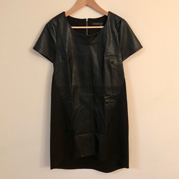 THML Black Leather Shift Dress - Picture 2 of 6