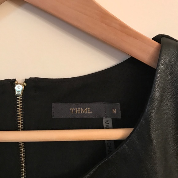 THML Black Leather Shift Dress - Picture 4 of 6