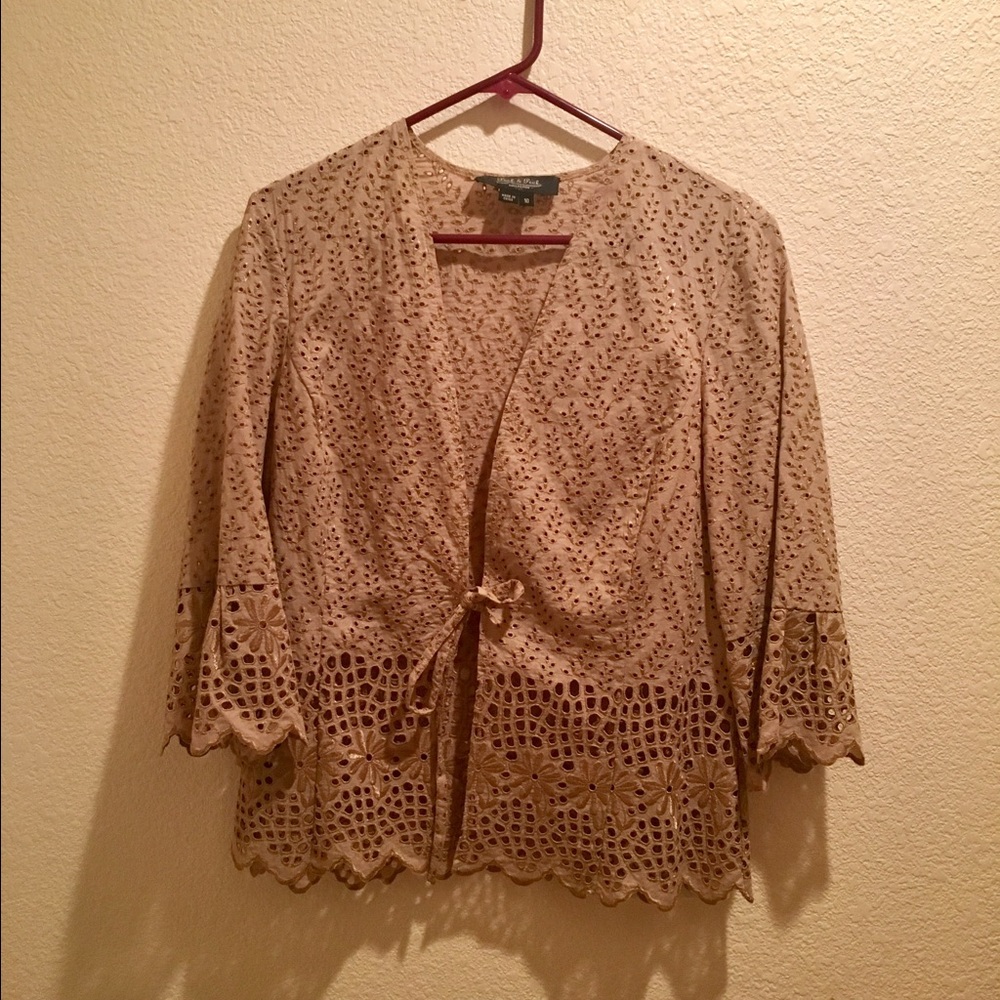 Beige eyelet jacket