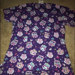 Owl scrub top