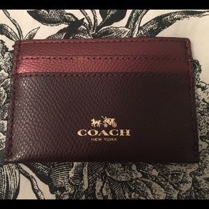 Coach Burgundy Card Holder