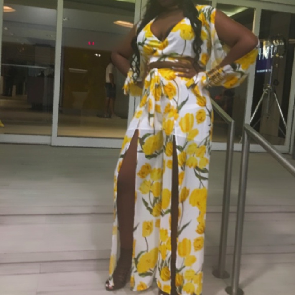 2pc chiffon pant suit