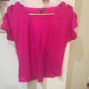 Hot pink express criss cross top