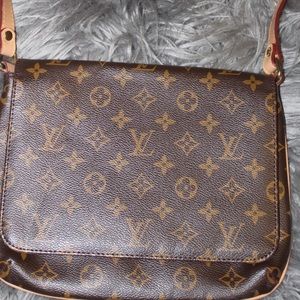 Brown Monogrammed Vinyl Shoulderbag