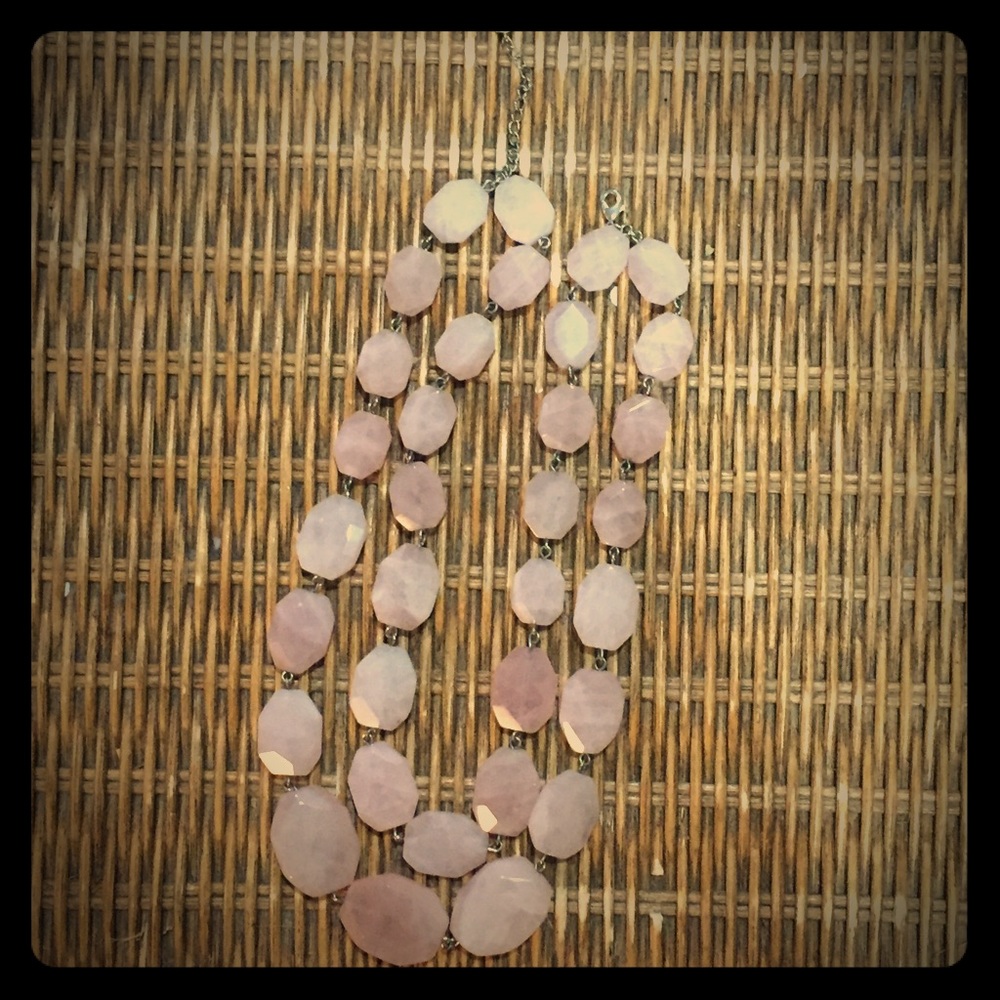 Talbots Pink double stranded statement necklace