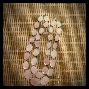 Talbots Pink double stranded statement necklace