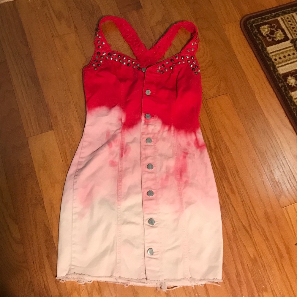 Dip dye studded dress