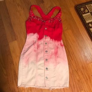 Dip dye studded dress