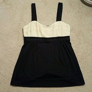 Victoria's Secret Black and Cream Decorative Tank