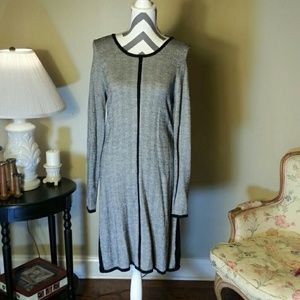 Cynthia Rowling Herringbone color block dress