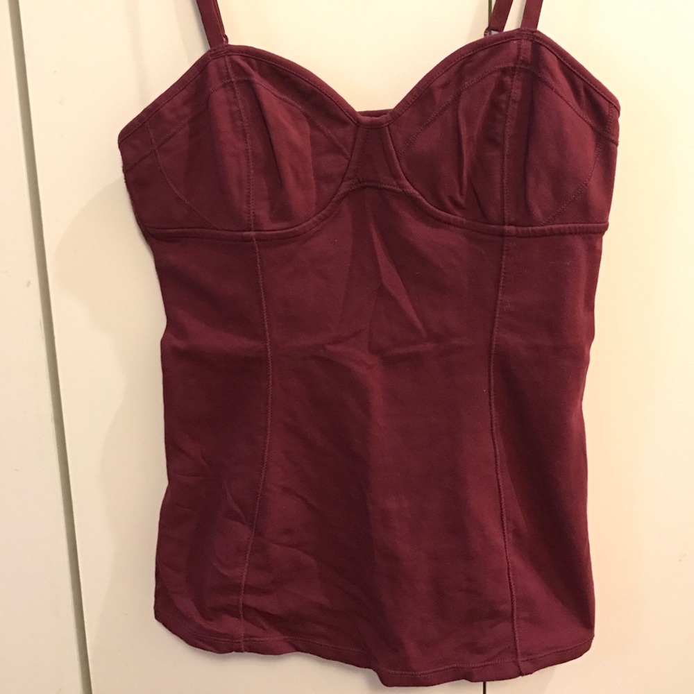 Aritzia Talula Bustier Top in Maroon
