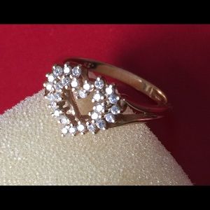 Heart Ring with diamond 14k gold