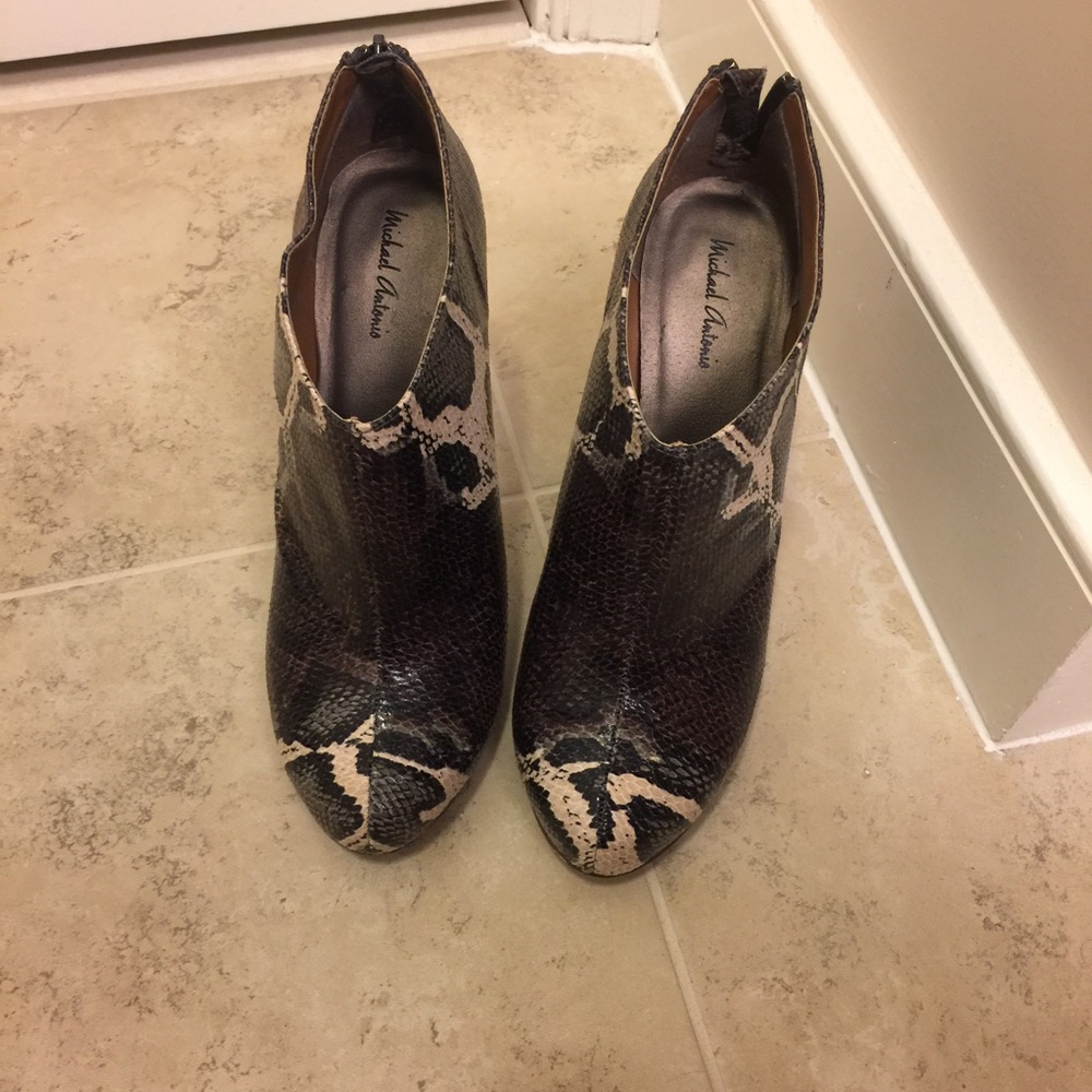 Michael Antonio Snake skin booties