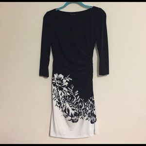Black/White Bottom Floral Dress