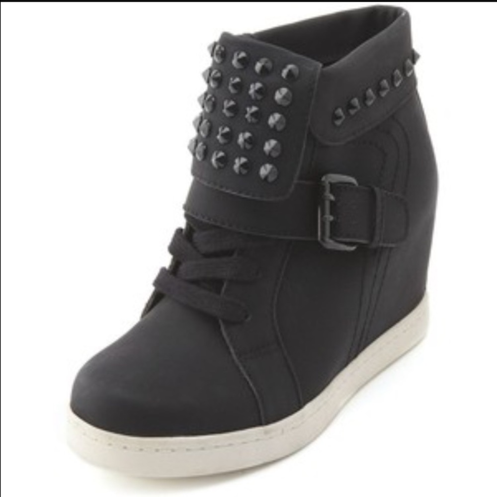 4" studded wedge sneakers